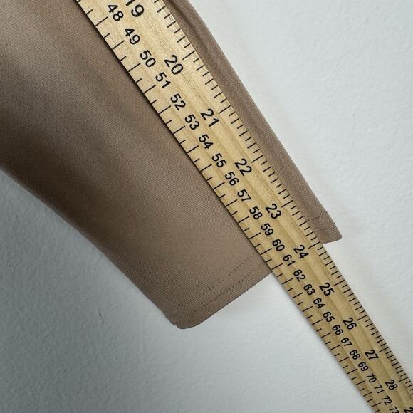 Abercrombie&Fitch Rutched Deep V Neck Long Sleeve Midi Dress XL Camel Tan Y2K - Picture 7 of 10